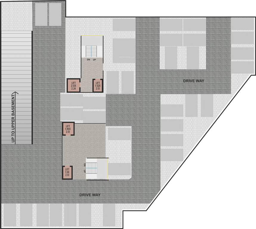 shree siddheshwaray platinum Block A And B Cluster Plan for basement Floor