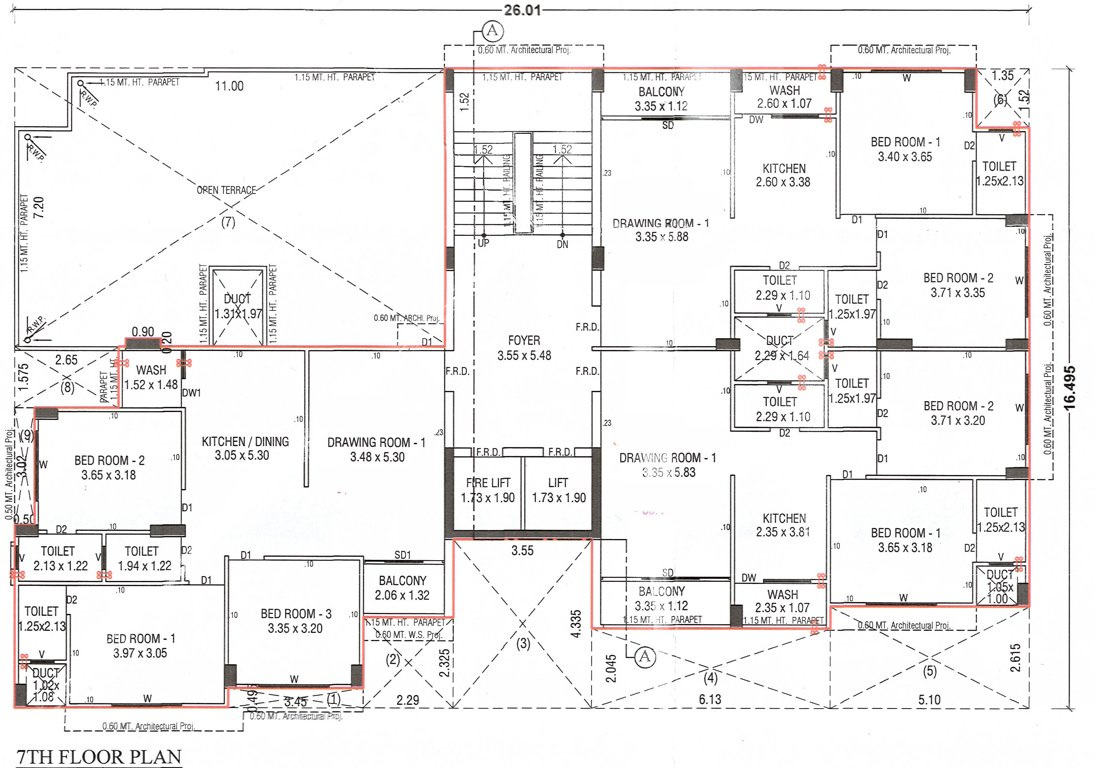  roshan heights Roshan Heights Cluster Plan For 7th Floor