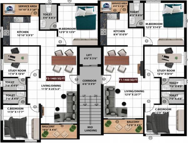  vegas Vegas Cluster Plan For Typical Floor Plan