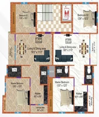  luxeria Luxeria Cluster Plan from 1st to 3rd Floor