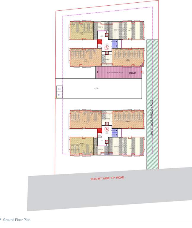  meera platina Block A And Block B Cluster Plan for ground Floor