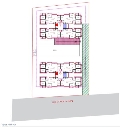 Block A And Block B Cluster Plan from 1st to 13th Floor meera-platina Block A And Block B Cluster Plan from 1st to 13th Floor