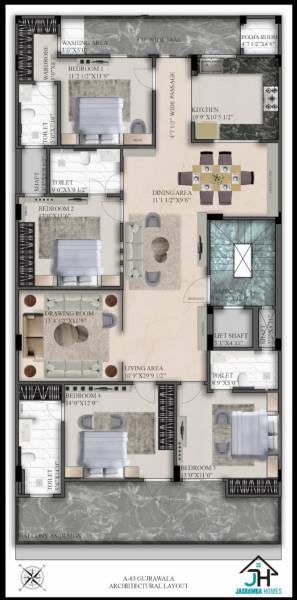  homes Homes Cluster Plan from 1st to 4th Floor