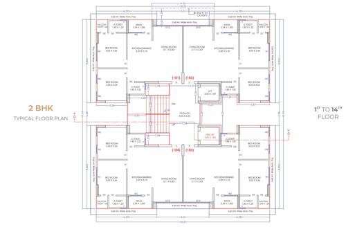 Block C1 To Block C6 Cluster Plan from 1st to 14th Floor skynand-heights-02 Block C1 To Block C6 Cluster Plan from 1st to 14th Floor