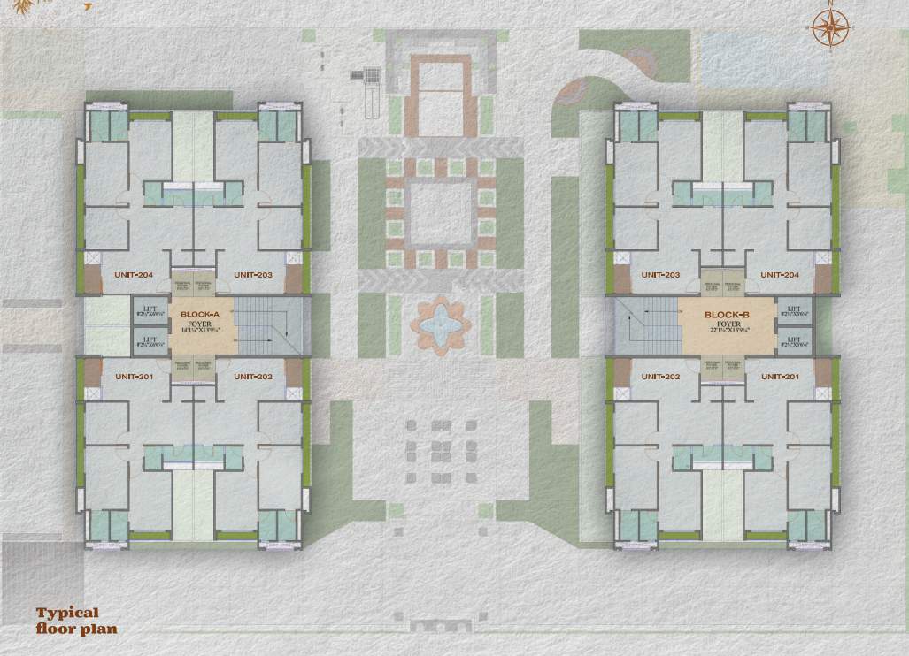  nest Block A And B Cluster Plan for Typical Floor