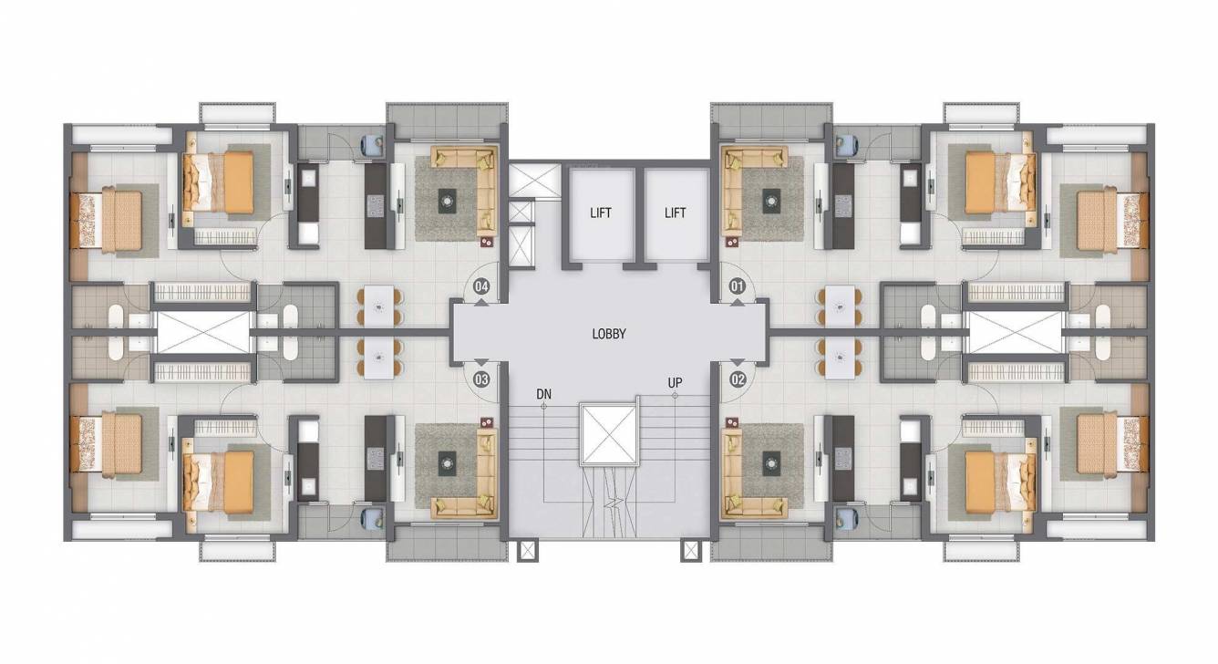  aster neo Block A To D Cluster Plan for Typical Floor