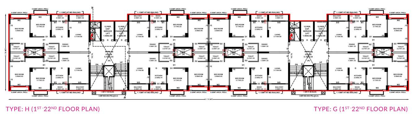  aster neo Block G & H Cluster Plan from 1st to 22th Floor