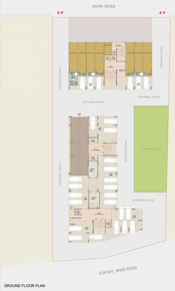  shivam-heights A, B, C Ground Cluster Plan
