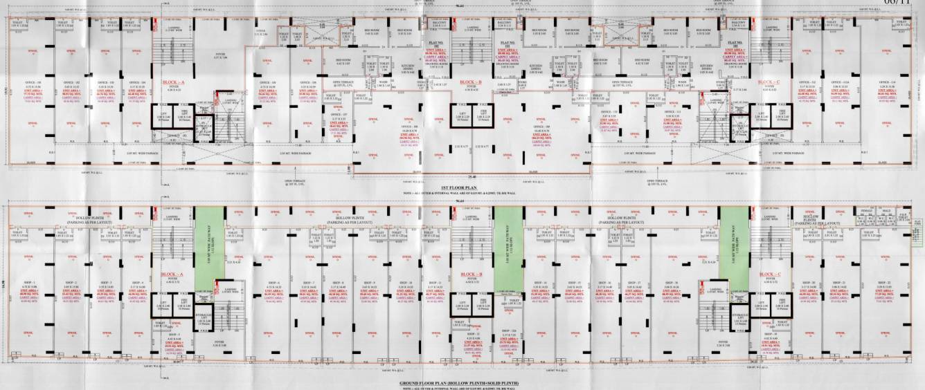  empire skypark Block A , Block B, Block C Cluster Plan for ground Floor