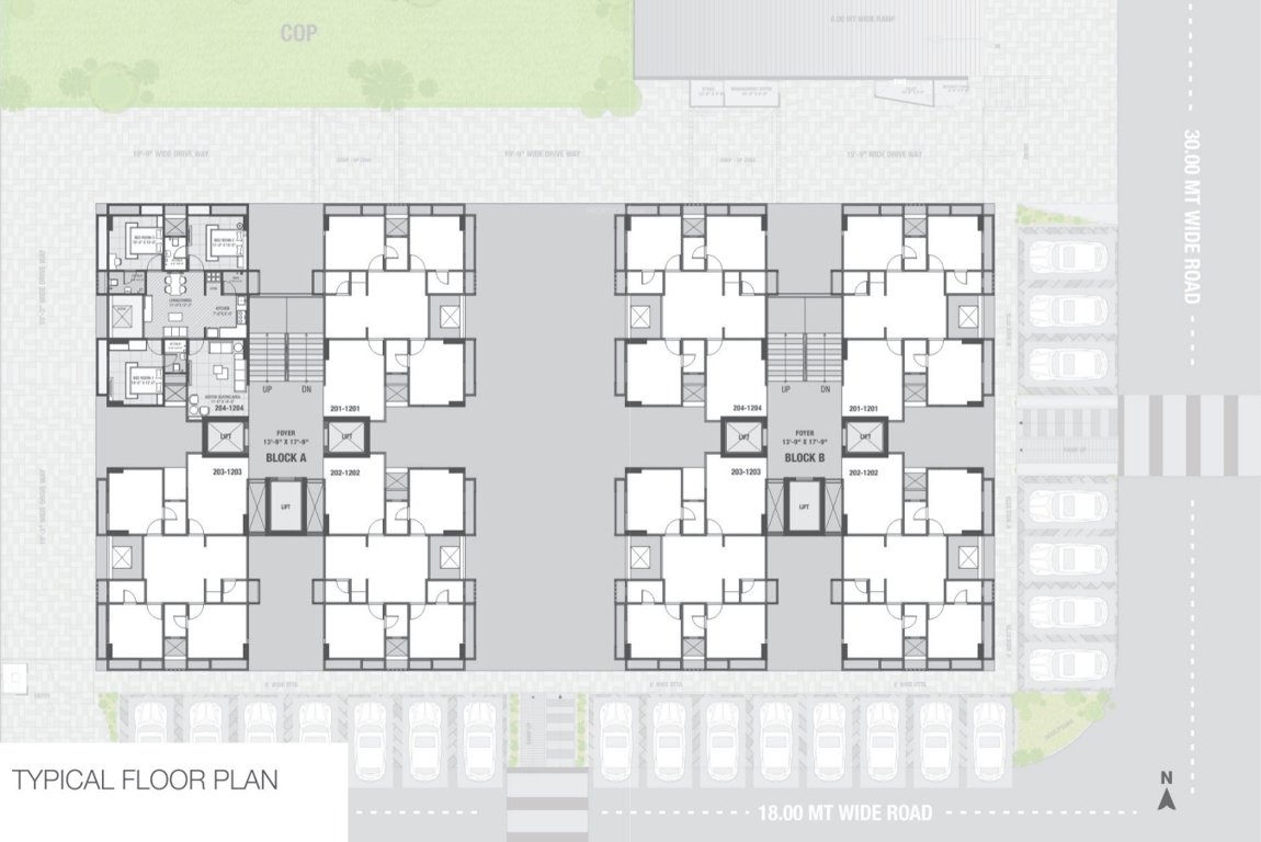  rise Block A And Block B Cluster Plan from 2nd to 12th Floor