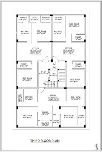 sri-sowbhagya-flats Sri Sowbhagya Flats 3rd Floor Cluster Plan