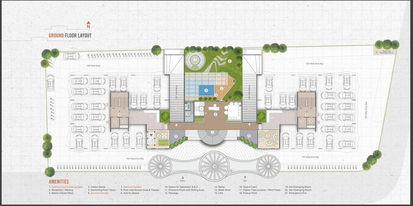  aatmiya selenite tower a and s Tower A , S Cluster Plan for ground Floor