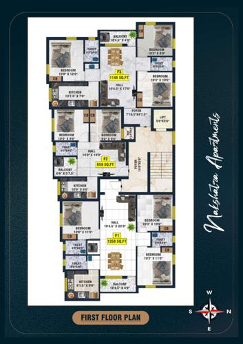  nakshatra-apartments Nakshatra Apartments Cluster Plan for 1st Floor