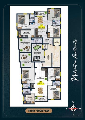  nakshatra-apartments Nakshatra Apartments Cluster Plan for 3rd Floor