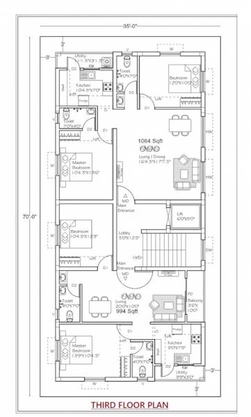  nakshatra-flats Nakshatra Flats Cluster Plan for 3rd Floor