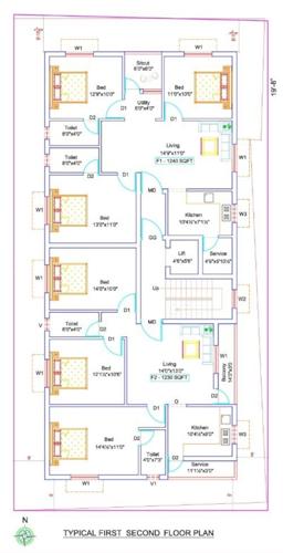  nakshatra-flats Nakshatra Flats Cluster Plan from 1st to 2nd Floor