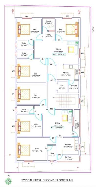  nakshatra flats Nakshatra Flats Cluster Plan from 1st to 2nd Floor