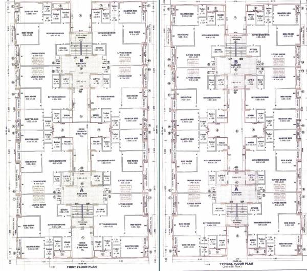  heaven Block A And B Cluster Plan from 1st to 5th Floor