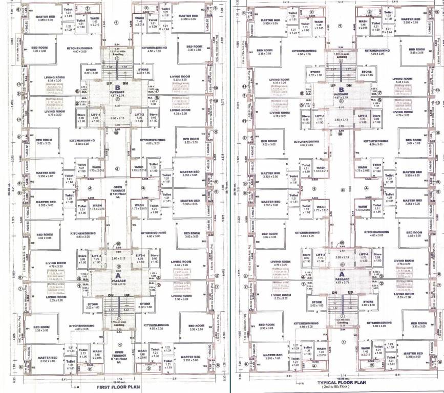  heaven Block A And B Cluster Plan from 1st to 5th Floor