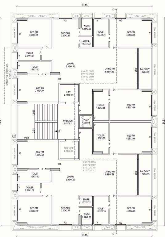 agastya Block C,D,E And F Cluster Plan From 1st To 12th Floor