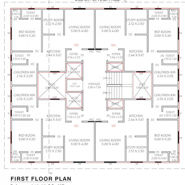  sarthak Sarthak Cluster Plan for 1st Floor