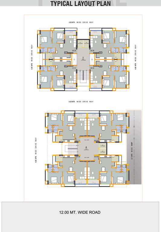  ganesh green Block   A, B Typical Cluster Plan