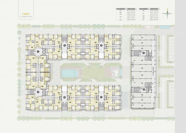  orchid Block A To H First Floor Cluster Plan
