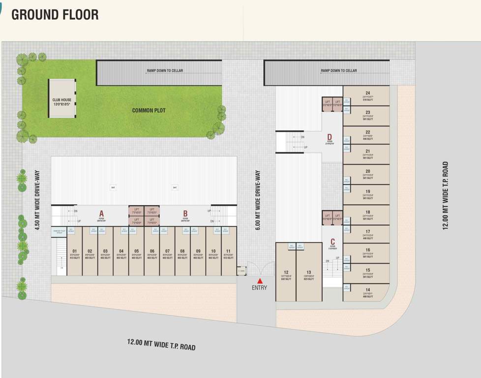  paradise palm A To D Ground  Cluster Plan
