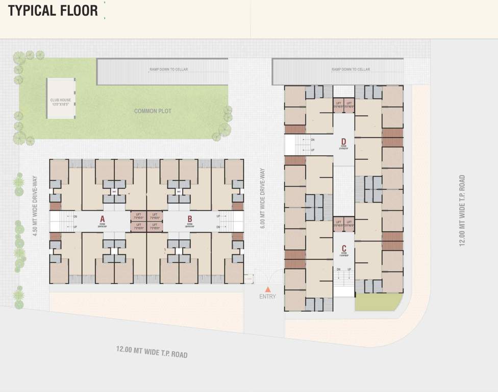  paradise palm A To D Typical  Cluster Plan