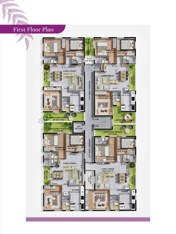 acanthus Acanthus Cluster Plan for 1st Floor