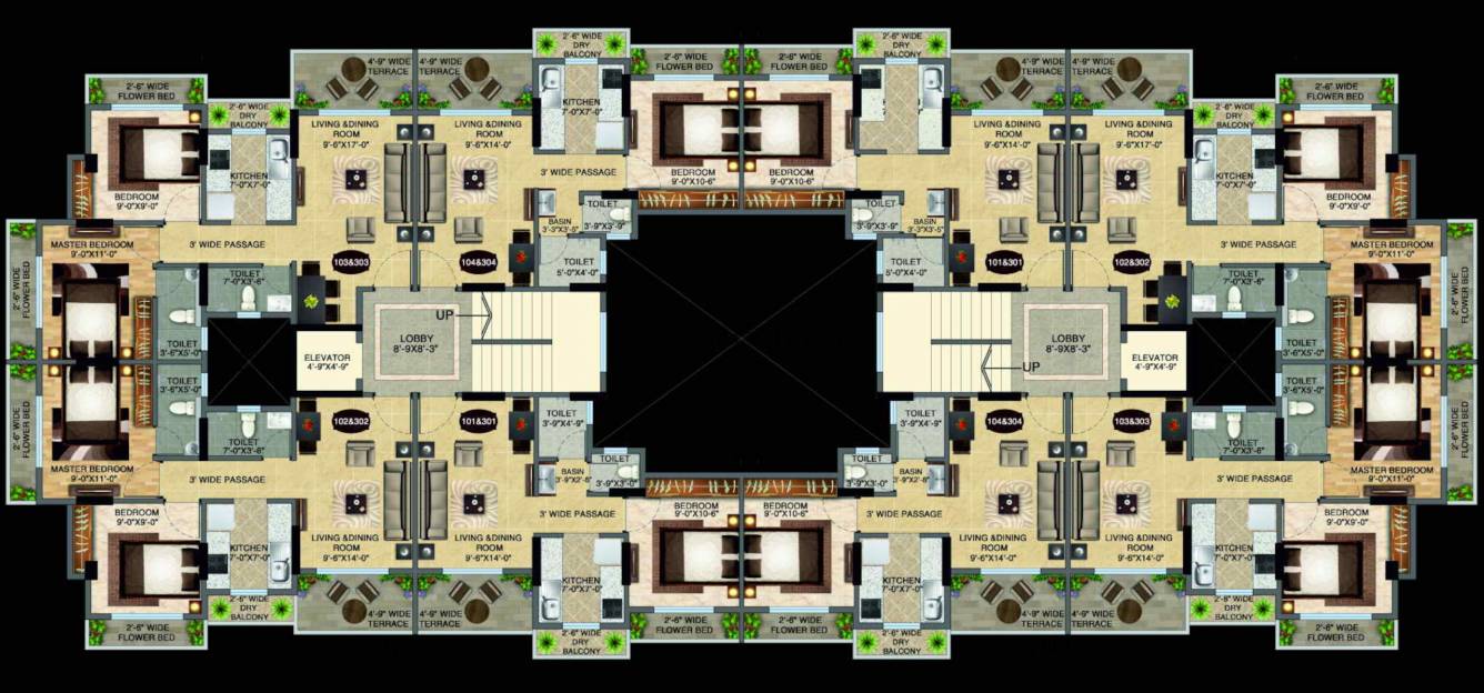  monte vista Wing A Cluster Plan From 1st To 4th Floor