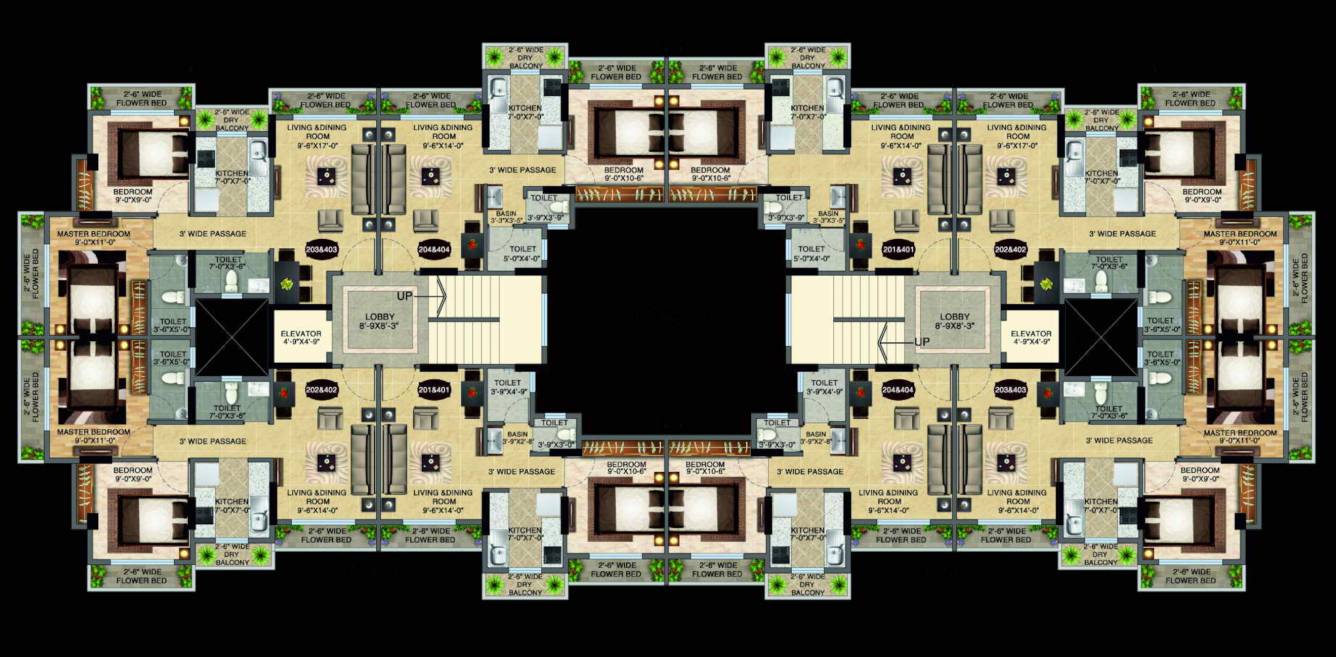  monte vista Wing B Cluster Plan From 1st To 4th Floor