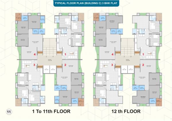 Block C Cluster Plan from 1st to 13th Floor light Block C Cluster Plan from 1st to 13th Floor