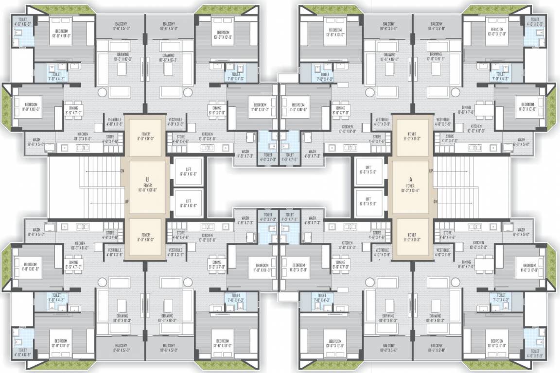  omkar enclave A  And B Typical Cluster Plan