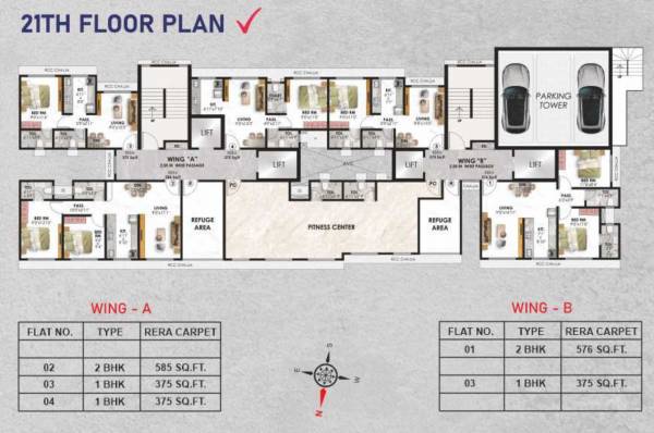  adityaraj-anchor Anchor A & B Wing Cluster Plan For 21th Floor