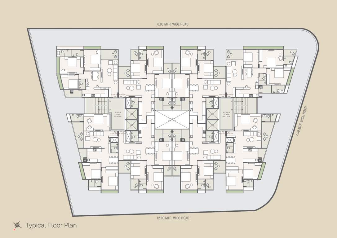  luxuria Komal Luxuria Cluster Plan For Typical Floor