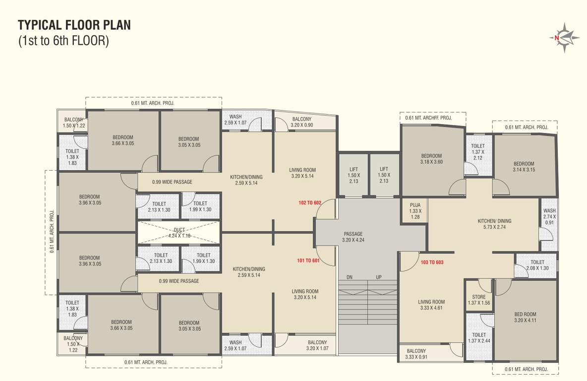  radhe darshan Radhe Darshan Cluster Plan from 1st to 6th Floor