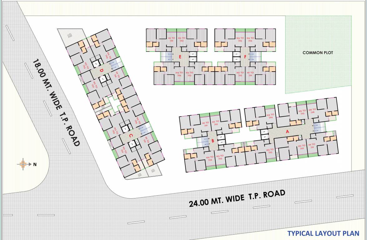  nb sky Block A,B,C,D,E & F Cluster Plan