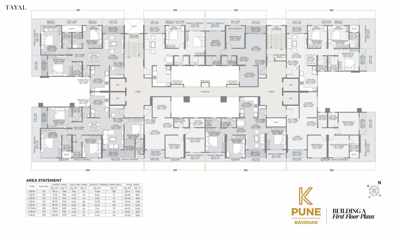  k pune building a b  Building A Cluster Plan For 1st Floor