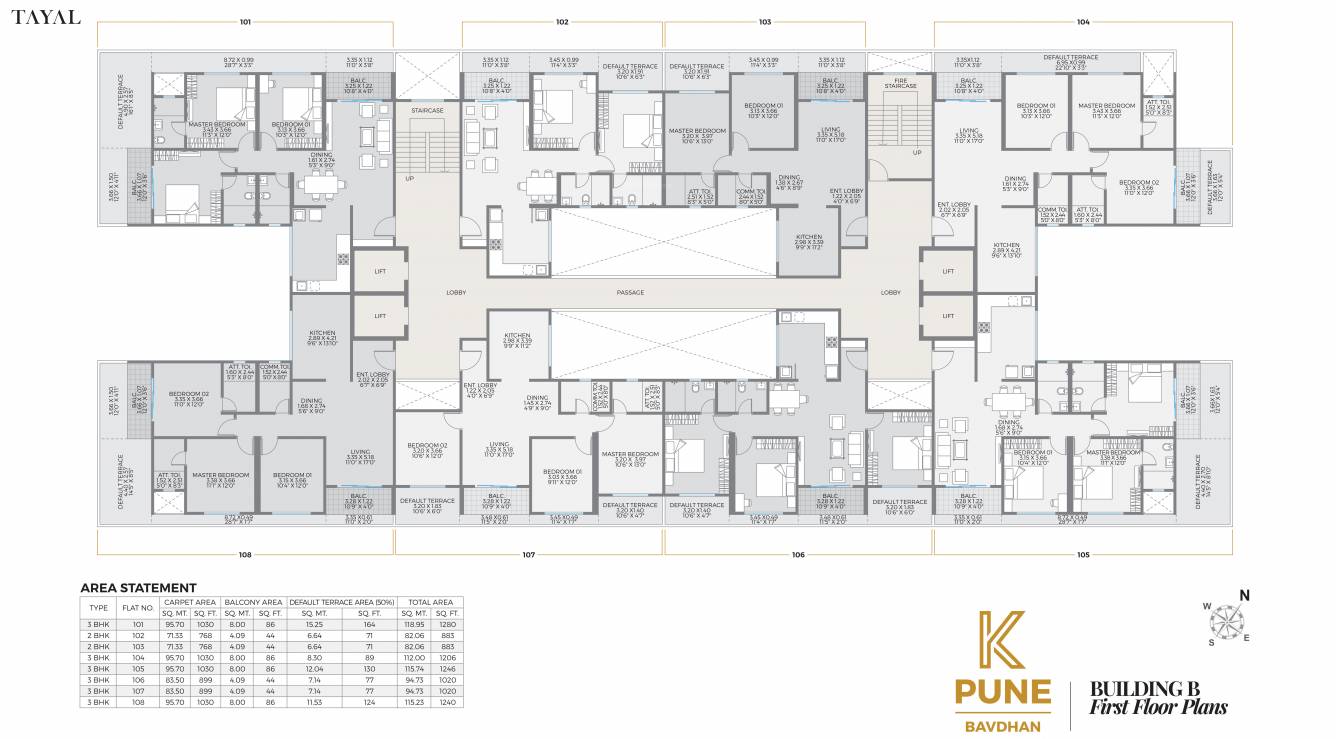  k pune building a b  Building B Cluster Plan For 1st Floor