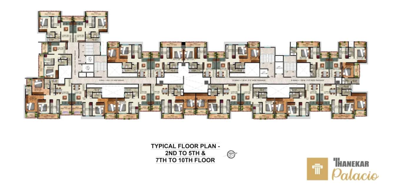  thanekar palacio Cluster Plan from 2nd to 5th and 7th to  10th Floor Phase   1