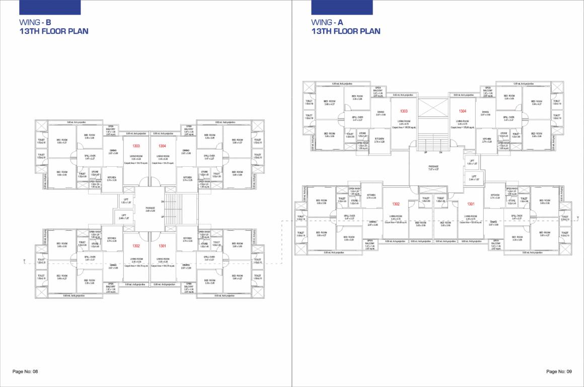  the skygaze Block A And B Cluster Plan for 13th Floor