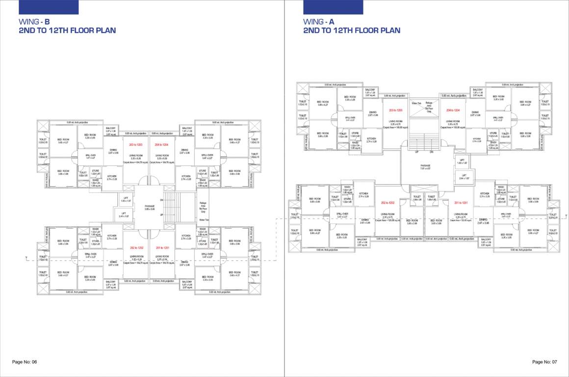  the skygaze Block A And B Cluster Plan from 2nd to 12th Floor