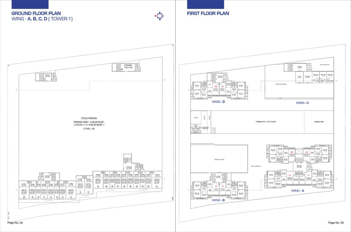  the skygaze Block A B, C And D Cluster Plan from ground to 1st Floor