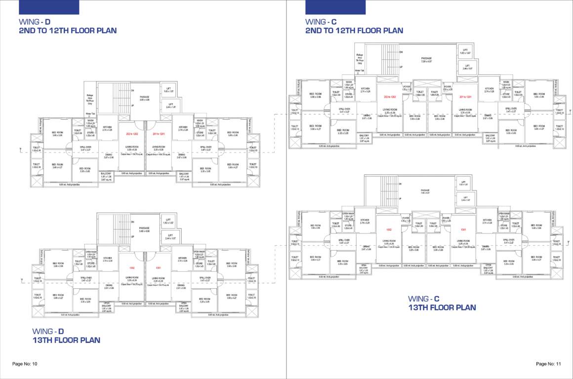  the skygaze Block C And D Cluster Plan from 2nd to 13th Floor