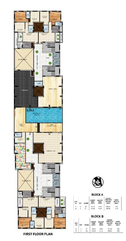  luxuria Block   A, B First Floor Cluster Plan
