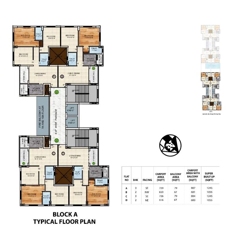  luxuria Block   A Typical Cluster Plan