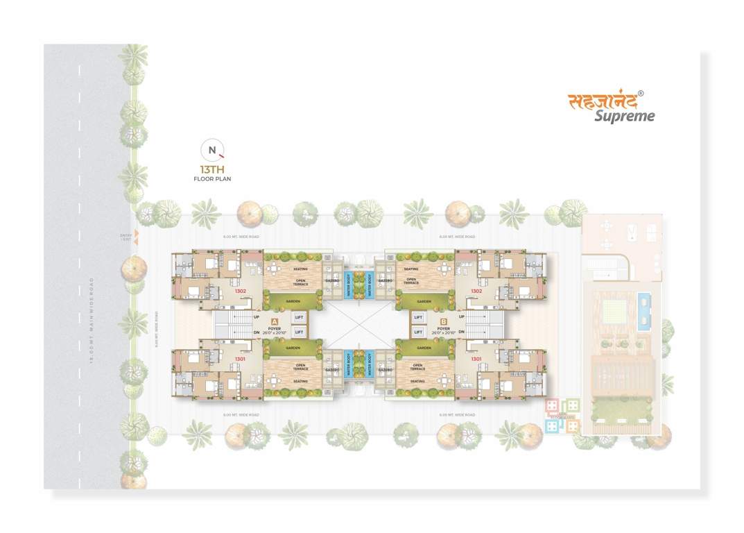  supreme Block A & B Cluster Plan for 13th Floor