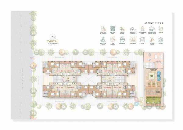  supreme Block A & B Cluster Plan for Typical Floor