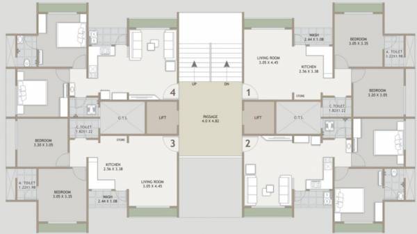  vaidehi-hills Block B Cluster Plan For Typical Floor Plan